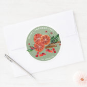 秋のオレンジスライスシナモンスティックパーソナライズされた ラウンドシール (封筒)