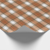 秋のオレンジタータンチェック水の色の格子柄チェックギフト ラッピングペーパー (角)