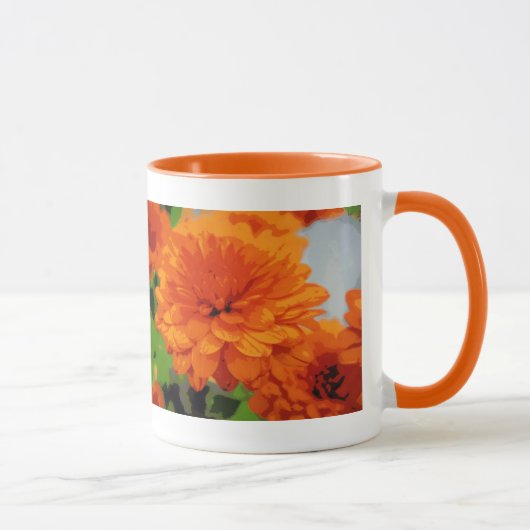 秋のオレンジメンズビバレッジマグ マグカップ (右)