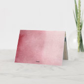 秋のオレンジ色のカボチャ バーガンディー ブラッシュ ピンクの花の写真 サンキューカード (裏面)