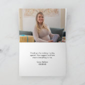 秋のオレンジ色のカボチャ バーガンディー ブラッシュ ピンクの花の写真 サンキューカード (内部)