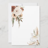 秋のオレンジ色のボヘミアンスタイルのアーチの花の30歳の誕生日ディナー 招待状 (裏面)