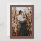 秋のオレンジ色の写真と結婚式の秋のデザイン 招待状 (裏面)