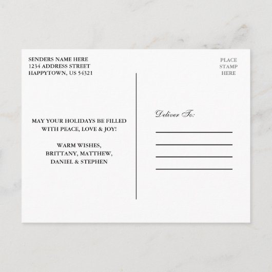 秋のオレンジ色の格子模様の写真ハッピーサンクスギビング ポストカード (裏面)