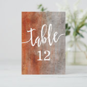 秋のオレンジ色の水彩表の番号席 招待状 (スタンド正面)