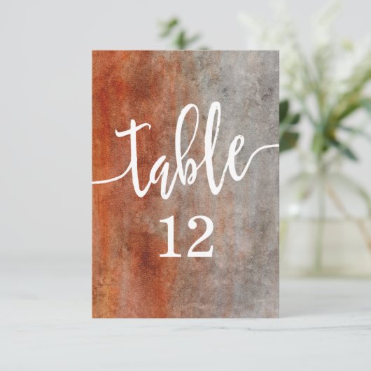 秋のオレンジ色の水彩表の番号席 招待状 (スタンド正面)