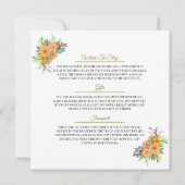 秋のオレンジ色の金ゴールド結婚式の招待 招待状 (裏面)