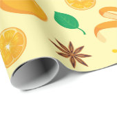 秋のオレンジ、シナモン、秋スターアニスシームレス ラッピングペーパー (ロールコーナー)