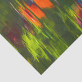 秋のオレンジ、青、緑の抽象芸術ペイント 薄葉紙 (詳細)