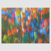 秋のオレンジ、青、緑の抽象芸術ペイント 薄葉紙 (正面)