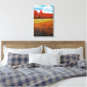 秋のオレン葉ジの木絵画の木 キャンバスプリント (インサイチュ (寝室))