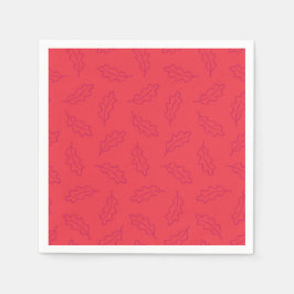 秋のオークのカクテルナプキンス – persimmon/berry スタンダードカクテルナプキン