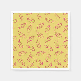 秋のオークのカクテルナプキン – トウモロコシ/ベリー スタンダードカクテルナプキン