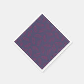 秋のオークのカクテルナプキン – プラム/ベリー スタンダードカクテルナプキン (角)