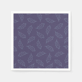 秋のオークのカクテルナプキン – プラム/ミスト スタンダードカクテルナプキン