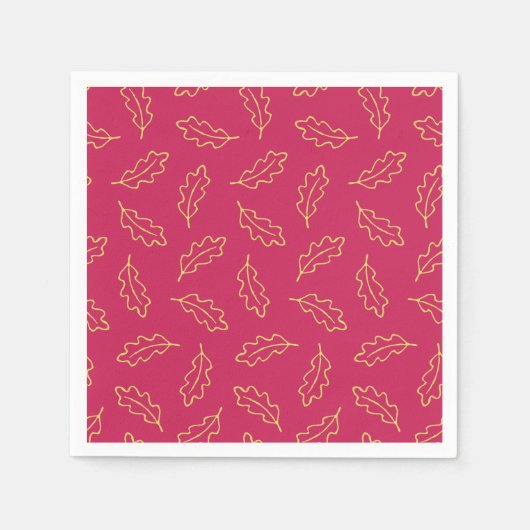 秋のオークのカクテルナプキン – ベリー/トウモロコシ スタンダードカクテルナプキン (正面)