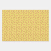 秋のオークのラッピング紙 – プラム/ティール（緑がかった色）/トウモロコシ ラッピングペーパーシート (正面3)