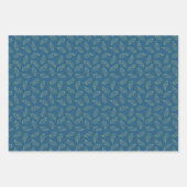 秋のオークのラッピング紙 – プラム/ティール（緑がかった色）/トウモロコシ ラッピングペーパーシート (正面)
