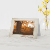 秋のオークの同情カード カード (黄色い花)