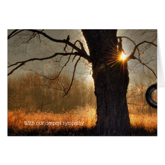 秋のオークの朝のグロー悔やみや弔慰 (正面横)