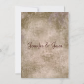 秋のオークの木のシルエットの秋の結婚式の招待状 招待状 (裏面)