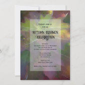 秋のオークの葉とハイドランジアの秋分の日祝賀会 招待状 (正面)