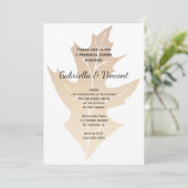 秋のオークの葉の結婚式のリハーサルディナー 招待状 (スタンド正面)