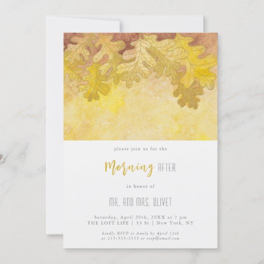 秋のオークの葉の翌朝 招待状 (正面)