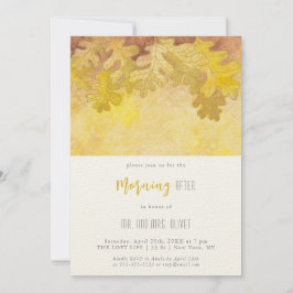 秋のオークの葉の翌朝 招待状