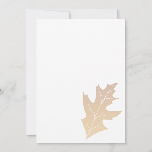 秋のオークの葉の赤ちゃんシャワー 招待状 (裏面)
