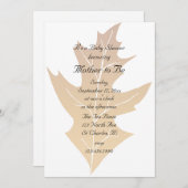 秋のオークの葉の赤ちゃんシャワー 招待状 (正面/裏面)