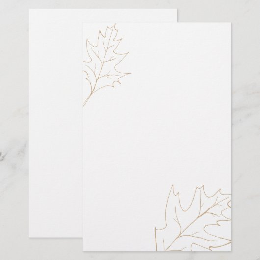 秋のオークの葉 便箋 (正面/裏面)