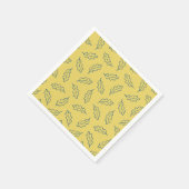 秋のオークカクテルナプキンズ – トウモロコシ/ティール（緑がかった色） スタンダードカクテルナプキン (角)