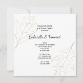 秋のオークリーフ結婚のリハーサルディナー 招待状 (正面)