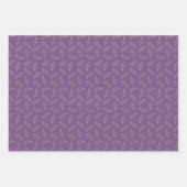 秋のオーク包装紙 – ぶどう/ベリー/柿 ラッピングペーパーシート (正面)