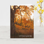 秋のオーク悔やみや弔慰 カード (黄色い花)