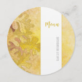 秋のオーク葉のサークルメ結婚ニュー メニュー (裏面)