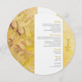 秋のオーク葉のサークルメ結婚ニュー メニュー (正面/裏面)