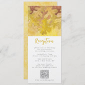 秋のオーク葉の結婚披露宴エンクロージャカード 招待状 (正面/裏面)