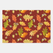 秋のオーク葉の自然 ラッピングペーパーシート (正面)
