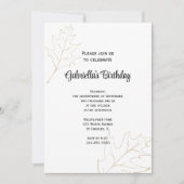 秋のオーク葉の誕生日パーティー 招待状 (正面)