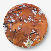 秋のオーク葉フローラ ペーパープレート (正面)