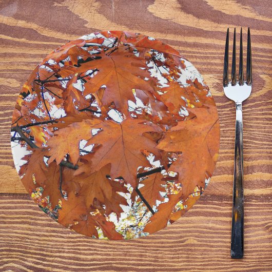 秋のオーク葉フローラ ペーパープレート