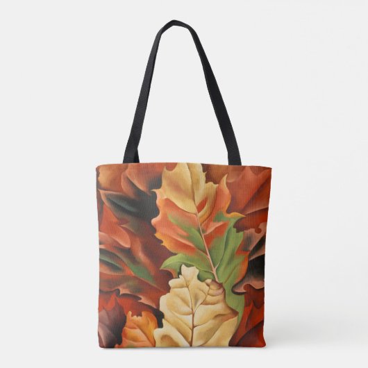 秋のオーク葉抽象芸術アートジョージアO'Keefe Ba トートバッグ (裏面)