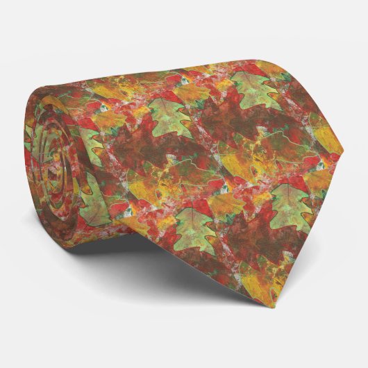 秋のオーク葉抽象芸術ネクタイ ネクタイ (ロール)