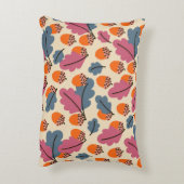 秋のオーク葉材・どんぐり模様 アクセントクッション (裏面(縦))