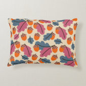 秋のオーク葉材・どんぐり模様 アクセントクッション (裏面)