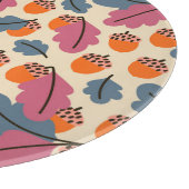 秋のオーク葉材・どんぐり模様 カッティングボード (角)