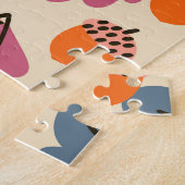 秋のオーク葉材・どんぐり模様 ジグソーパズル (側面)