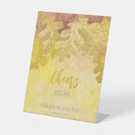 秋のオーク葉結婚ズのオープンバー 台座サイン